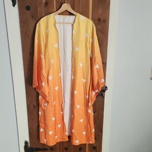 Orange Geometric Anime Kimono Jacket